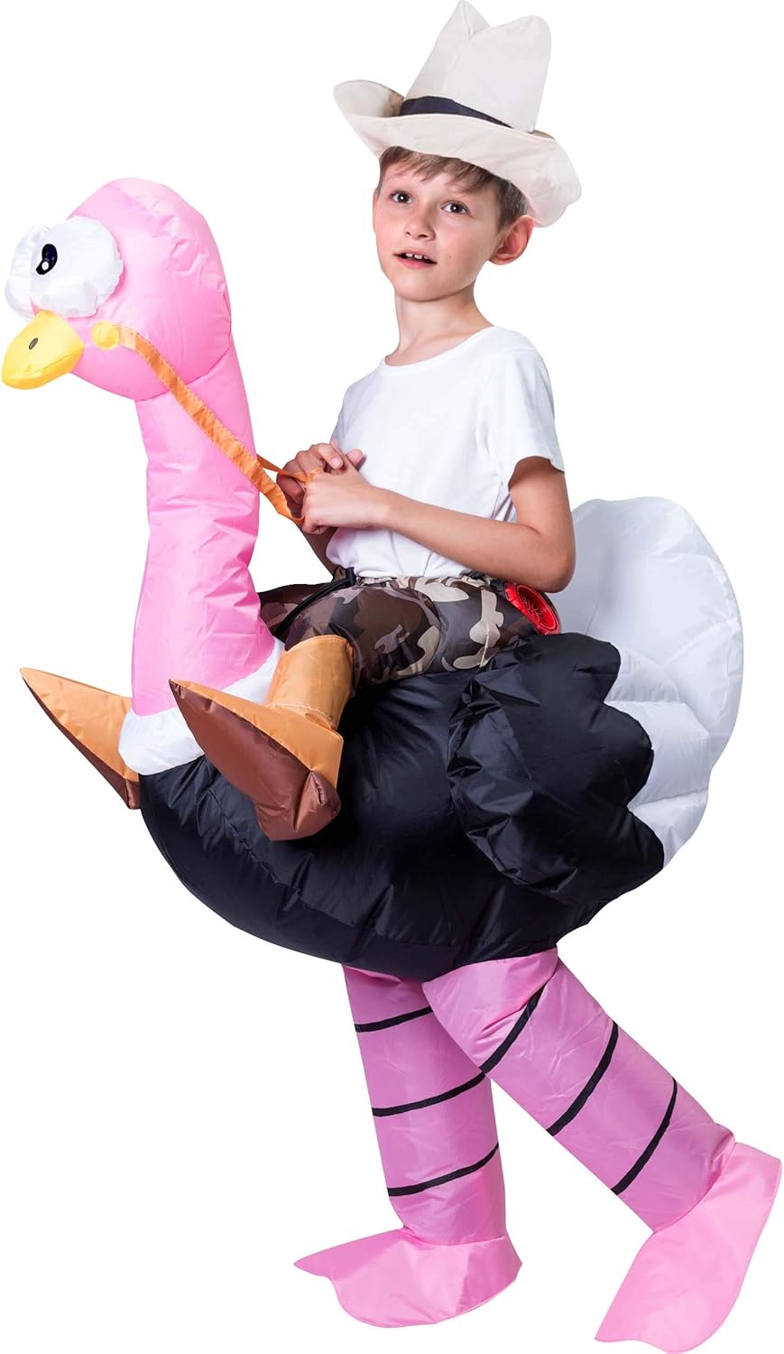 Spooktacular Creations Inflatable Costume Riding an Ostrich Air Blow-up Deluxe Halloween Costume - Child