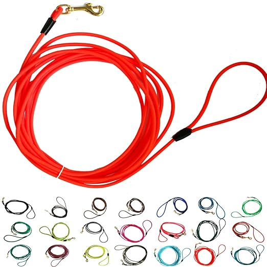 bio-leine Schleppleine aus runder Biothane - 10 Meter Länge, Ø 6 mm, für kleine und große Hunde, schmutz- und Wasserabweisend