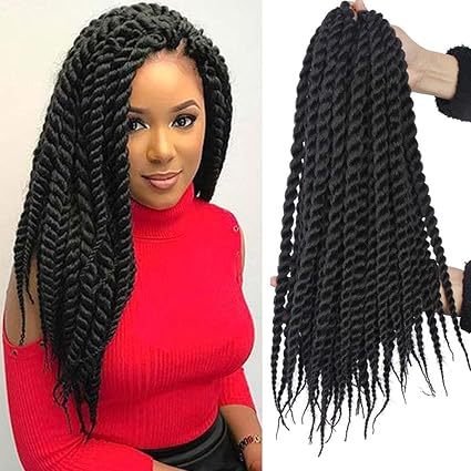 6 Packs Havana Mambo Twist Crochet Braids 14 Inch Senegalese Twist Crochet Hair Braiding 12 Strands Pack Synthetic Twist Hair Extensions Crochet Hair