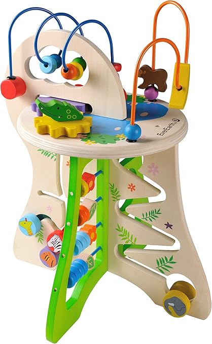 everearth wooden activity cube