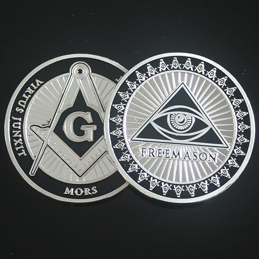 Amazon フリーメイソン 美しくレアなシルバーメッキメダル メイソン コレクター 特別なギフト プレゼント 通販