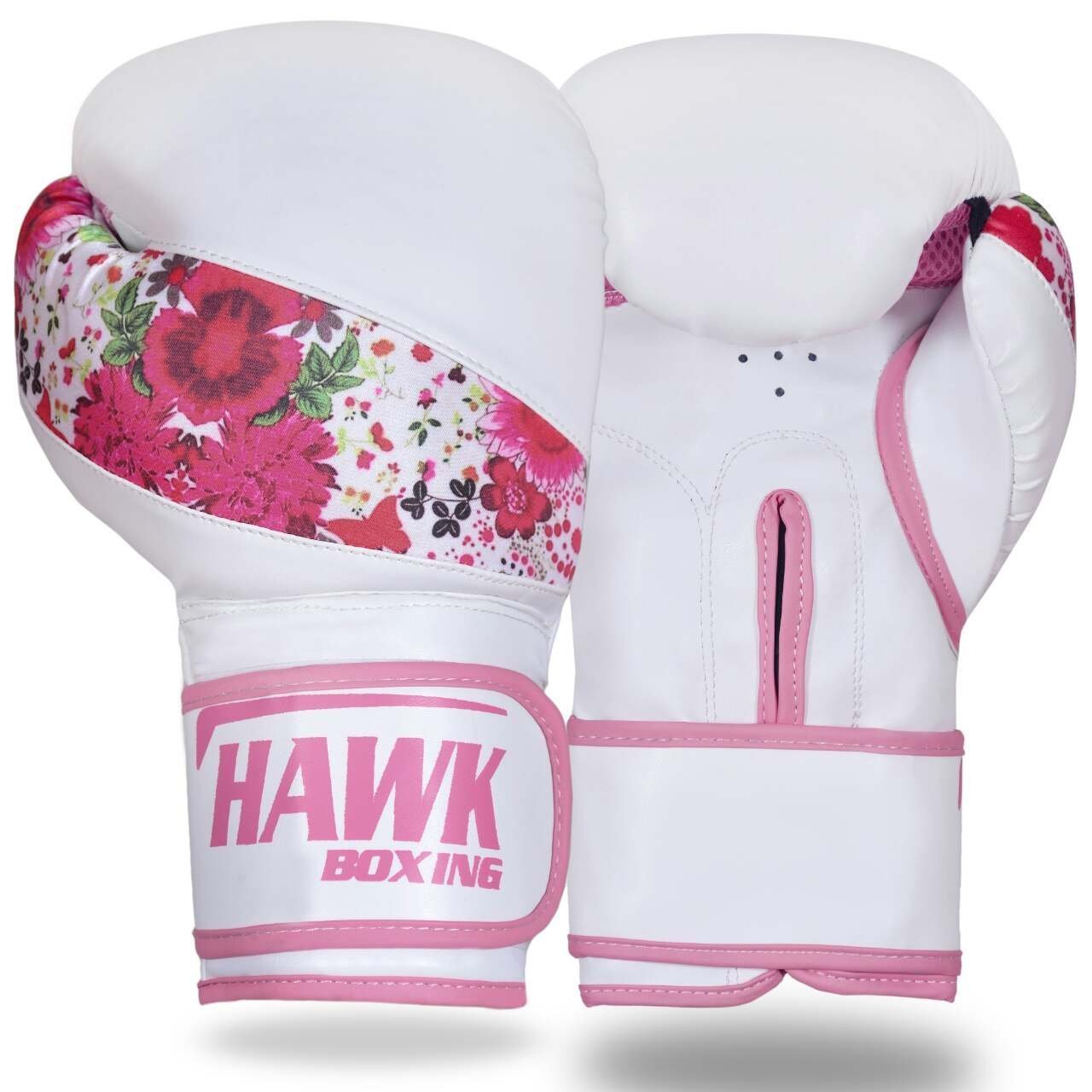 HawkBoxingLeatherBoxingGlovesLadiesWomenPinkFlowersGELFight