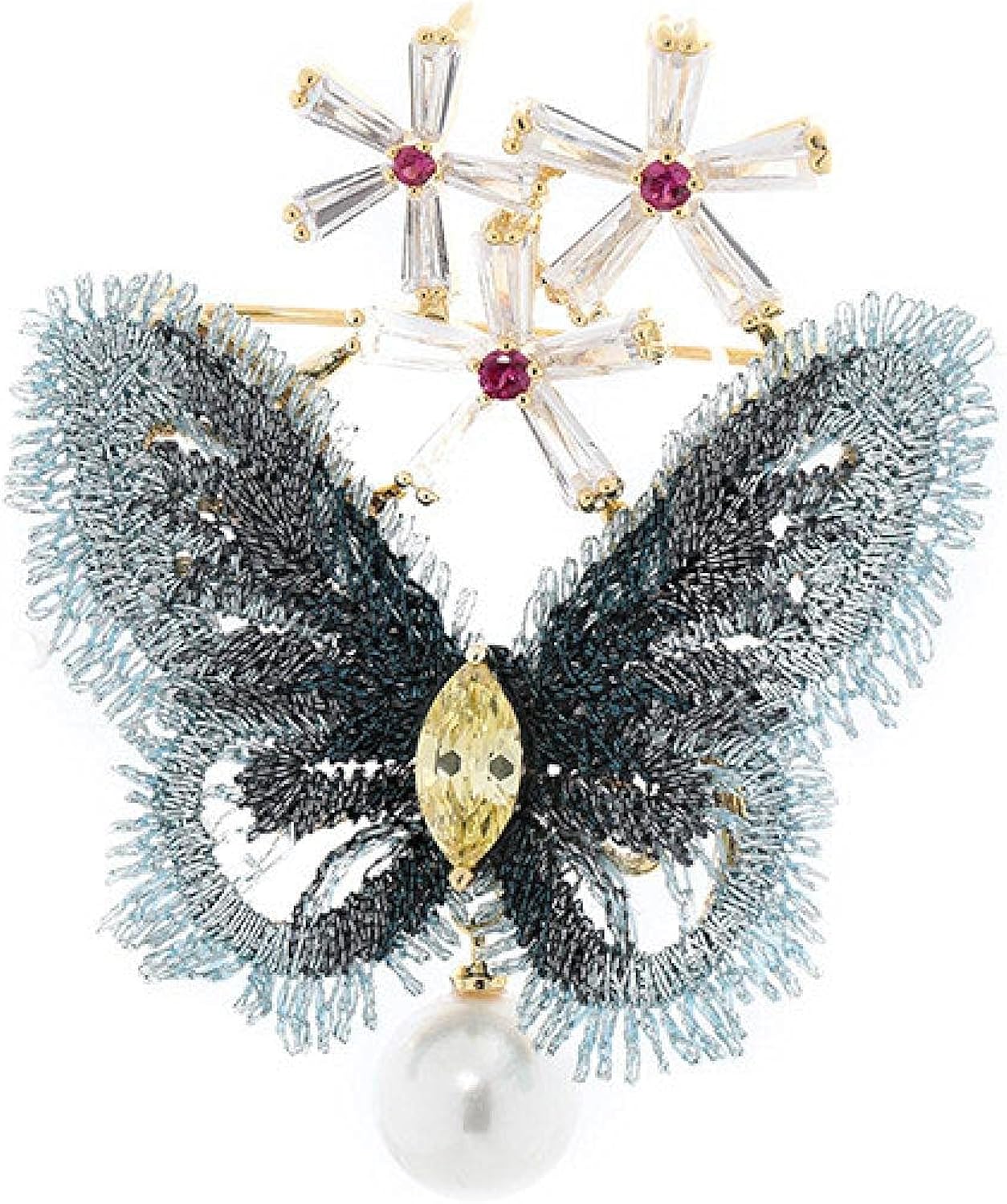 New Elegant Lace Butterfly Brooches Sweeter Pearl Brooches