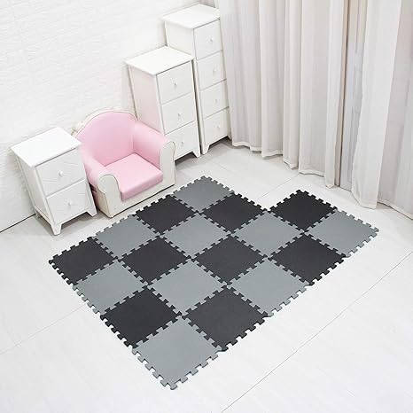 Mqiaoham Children Puzzle Mat Play Mat Squares Play Mat Tiles Baby Mats For Floor Puzzle Mat Soft Play Mats Girl Playmat Carpet Interlocking Foam Floor