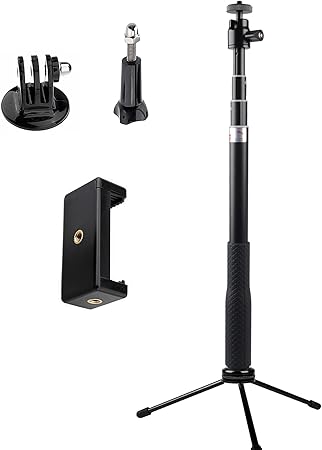 Amazon Co Jp Myarmor Gopro カメラ Iphone用 三脚 自撮り棒 自由雲台 30 94cm 伸縮自在 アルミ製 一脚 防水 軽量 頑丈 セルカ棒 延長 ポール 金属製折り畳み式三脚付き Ma Ch199 車 バイク