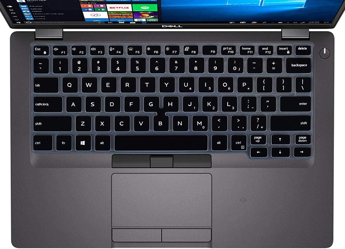 Keyboard Cover for 14" Dell Latitude 5400 5401 Keyboard Cover Ultra Thin Soft-Touch Keyboard Skin for Dell Latitude 5000 5400 5401 14" Notebook Keyboard Protector (with Point), Black (US Layout)