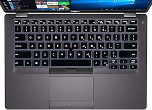 Keyboard Cover for 14" Dell Latitude 5400 5401 Keyboard Cover Ultra Thin Soft-Touch Keyboard Skin for Dell Latitude 5000 5400 5401 14" Notebook Keyboard Protector (with Point), Black (US Layout)