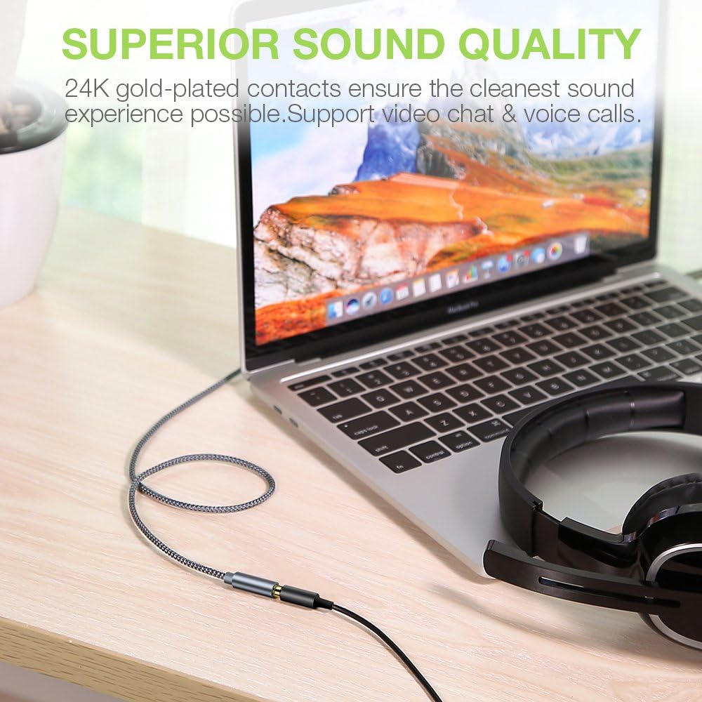 Oldboytech Headphone Extension Cable, [2-Pack, 6.6ft, Hi-Fi Sound] 3.5mm Stereo Audio Cable Nylon-Braided Male to Female AUX Cord Adapter Compatible with iPad iPod Speaker Smartphone Tablets & More: Industrial & Scientific