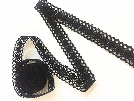 Huaze 10 Meter Vintage Spitzenband Schwarz Spitzenborte Häkel-Borte Spitze Nähen Karten Tagebuch Scrapbooking Geschenkbox Dek