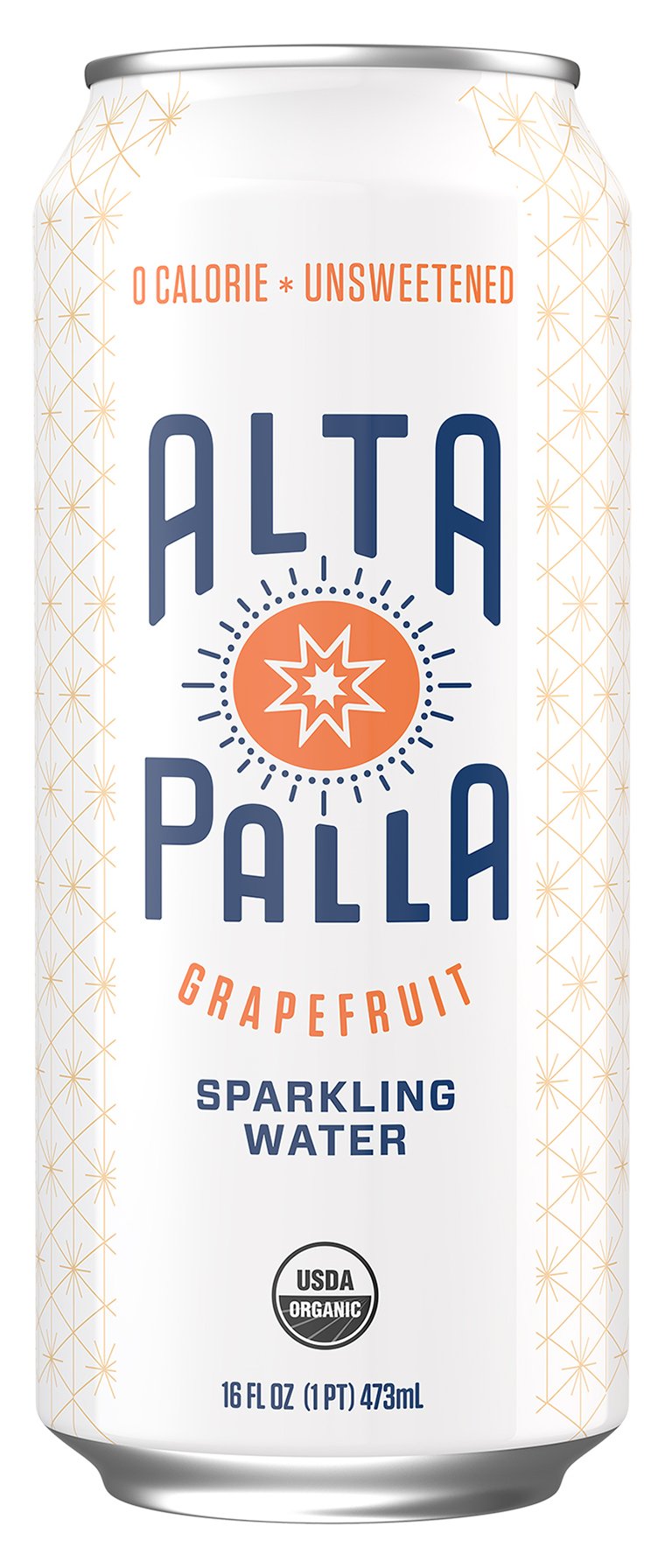 Alta Palla Organic Sparkling Water, Grapefruit, 16 fl oz, 12 Count