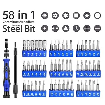 Farraige Precision Screwdriver Set, 58 in 1 with 54 bits Magnetic Screwdriver Kit, Stainless Steel Professional Repair Tools Kit for Phone, Laptop, PC, Camera, Game Console, Glasses, and More 