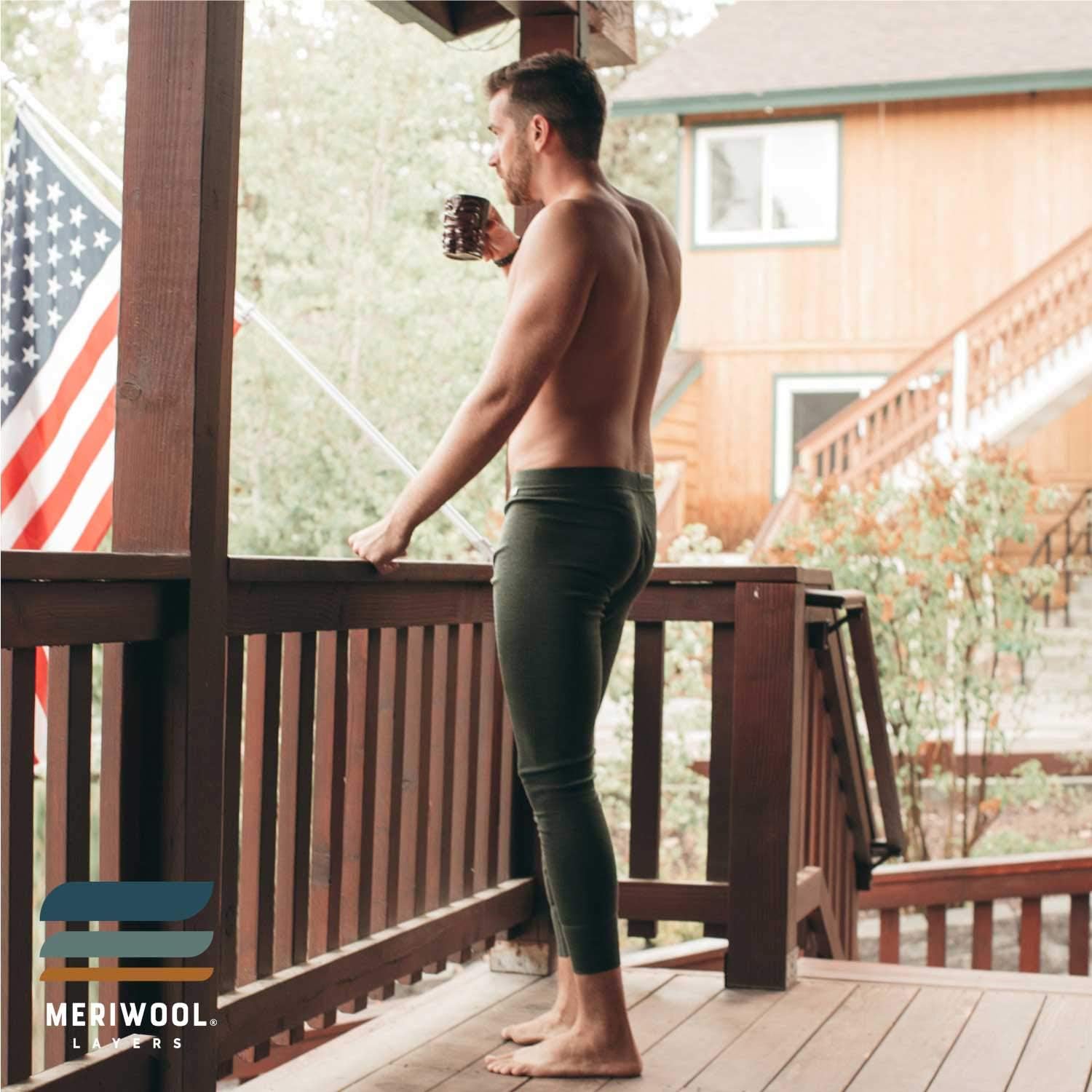 MERIWOOL Mens Base Layer 100% Merino Wool Thermal Pants at  Men’s Clothing store