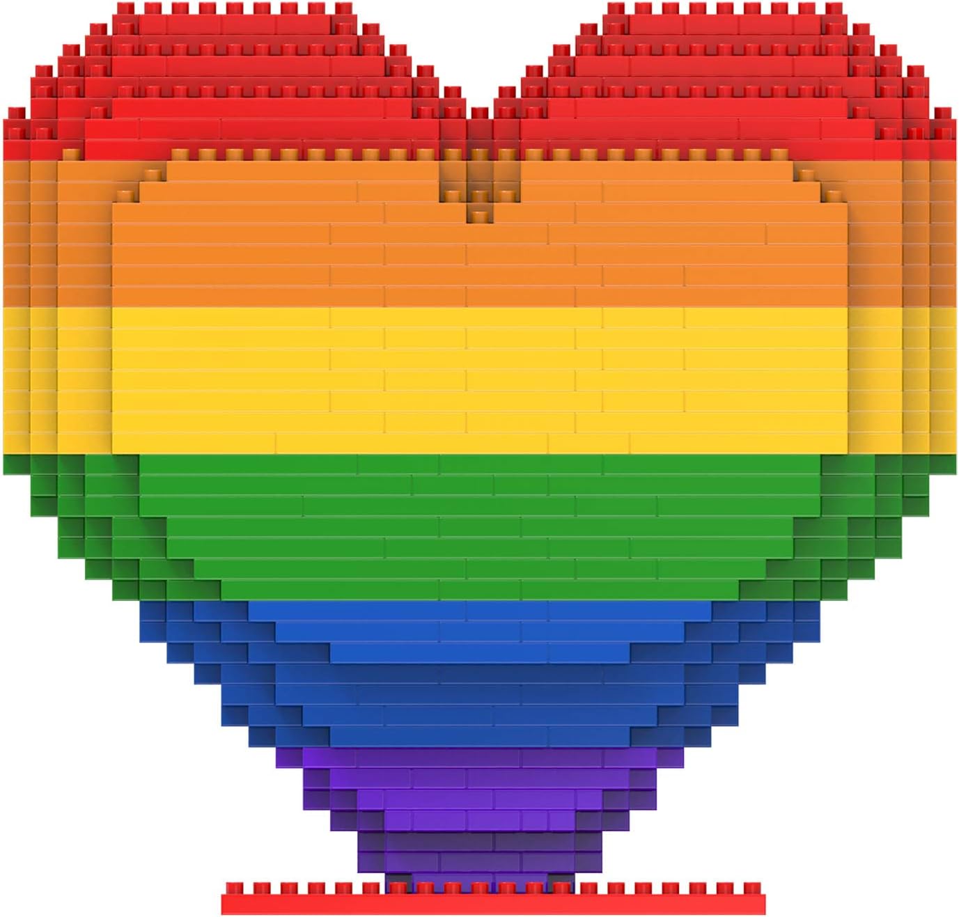 FOCO Officially Licensed Rainbow Heart BRXLZ 3D Bricks Construction Toy Model - Image 3