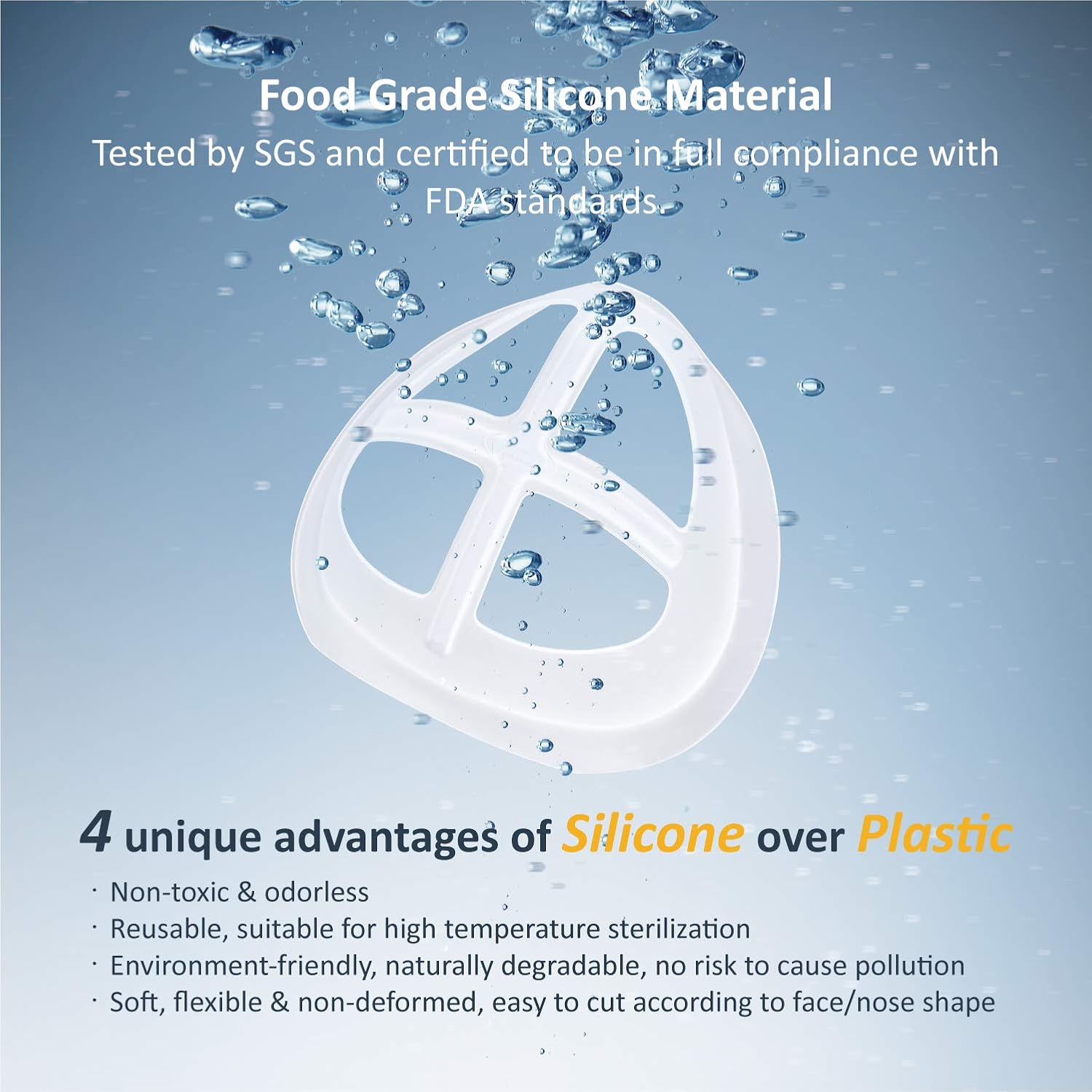 Silicone Mask Bracket for Cloth Mask Inner Support Frame Face Mask Cage Insert to Keep Off Face Cool Mask Spacer for Breathing Mask Hack DIY Accessories, 5pcs: Beauty
