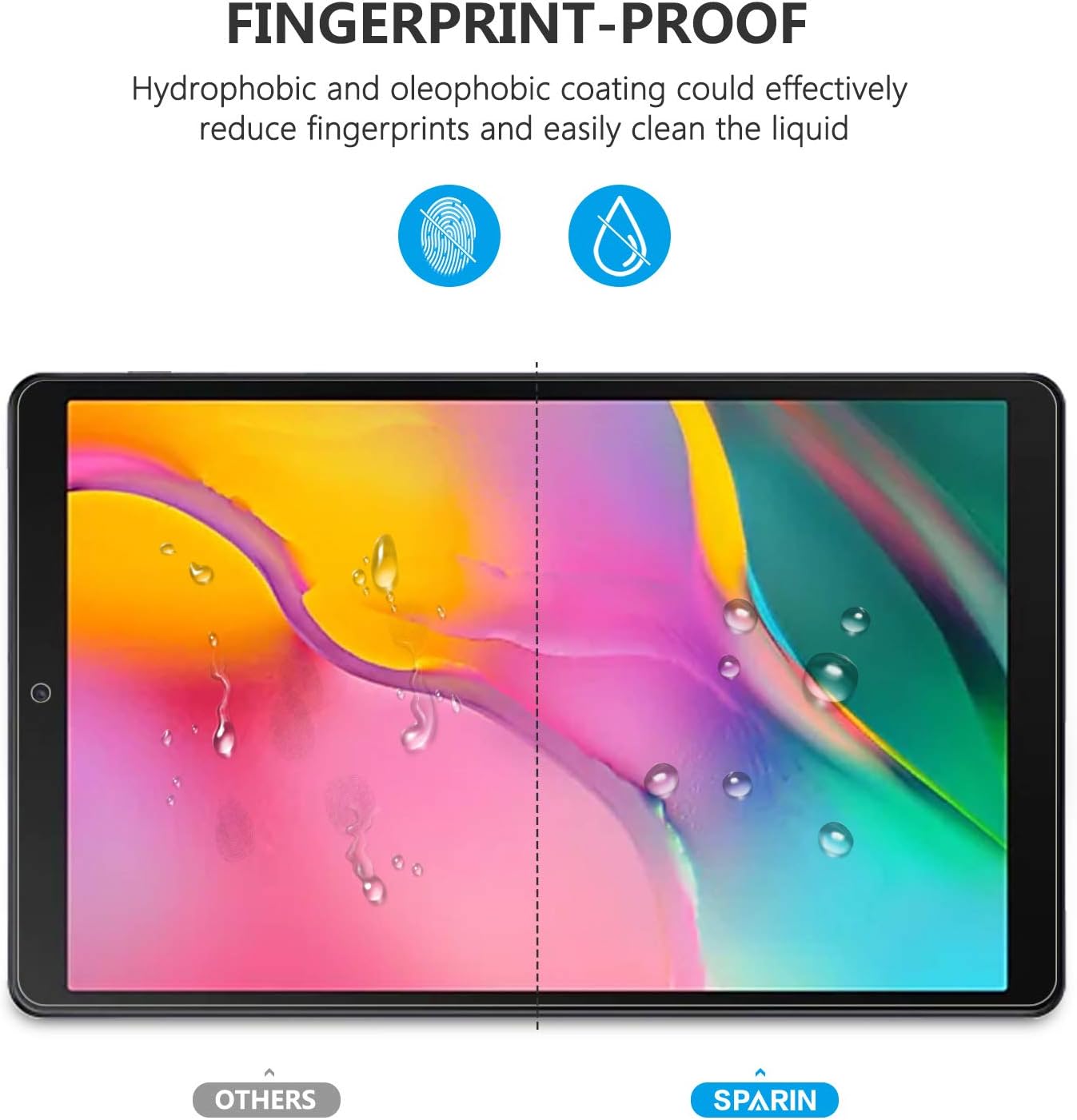 [2-Pack] Screen Protector Compatible with Galaxy Tab A 10.1 2019, SPARIN Tempered Glass Screen Protector Compatible with Samsung Galaxy Tab A 10.1 SM-T515/T510