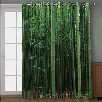 Amazon Com Iprint Blackout Patio Door Curtain Bamboo Bamboo