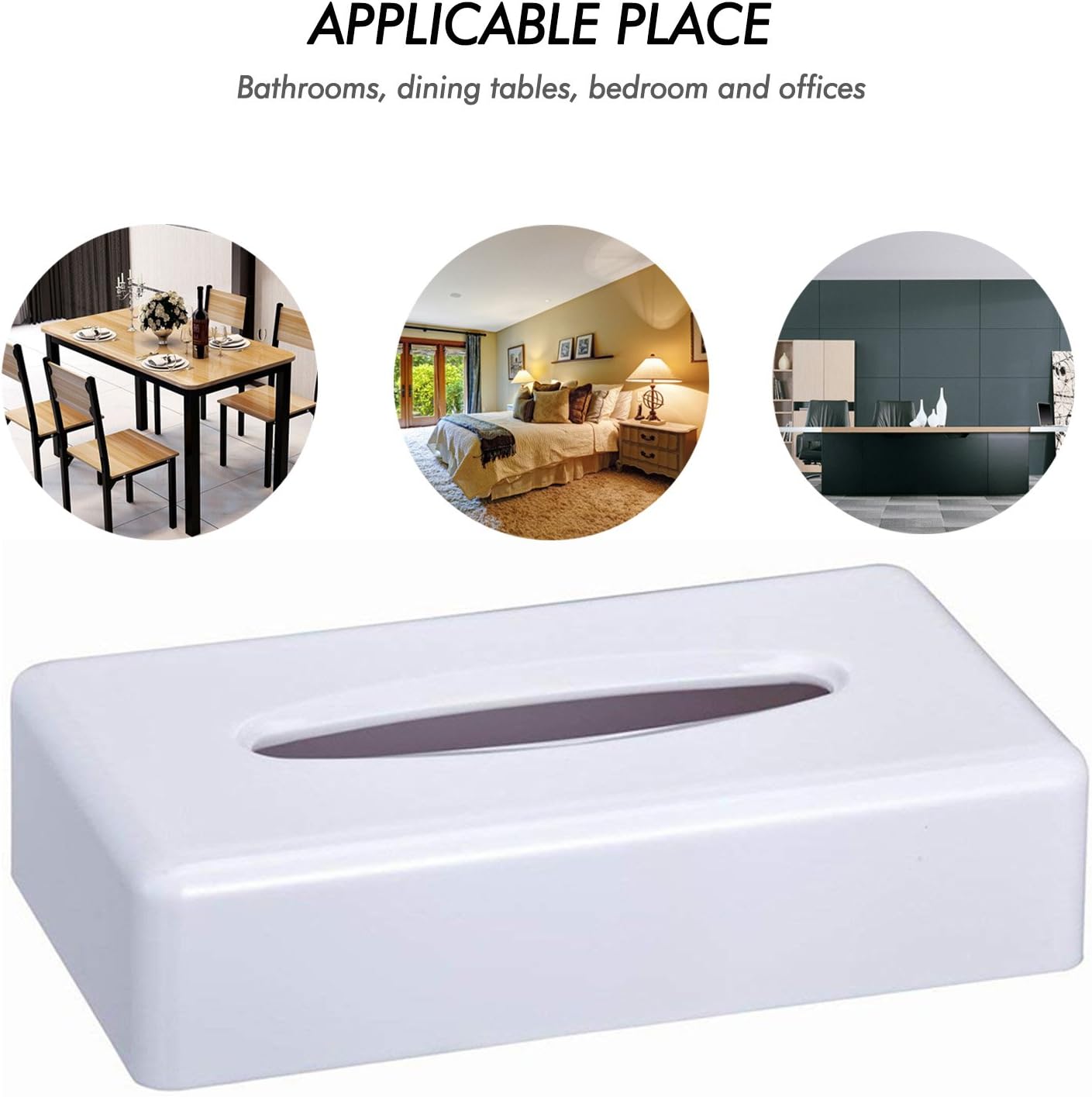 VINN DUNN OBLONG Plastic Tissue Dispenser White, Rectangle Facial