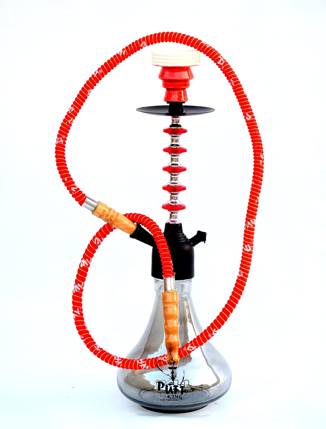Buy Puff King Hookah Pot Set for Flavour Hukka Big Size Glass Base (49