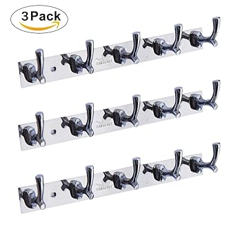 Crochet 5 Pin Bathroom Cloth Hooks Hanger for Door Wall Bedroom Kitchen (HG0301) - Pack of 3