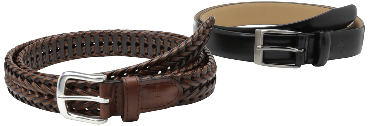 Dockers Men's 2 Belts In Box, Black/Brown, XLarge at Amazon Men’s