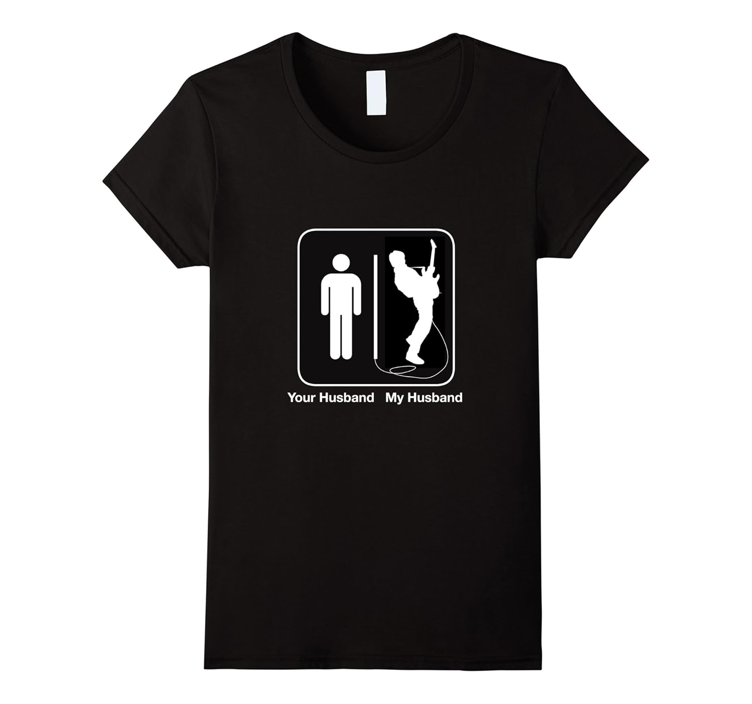 Womens Your Husband My Husband Rockstar Guitar T-Shirt-ANZ