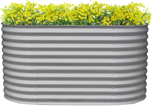 MonsterShop Jardinera de Acero Galvanizado Macetero de Jardín I ...