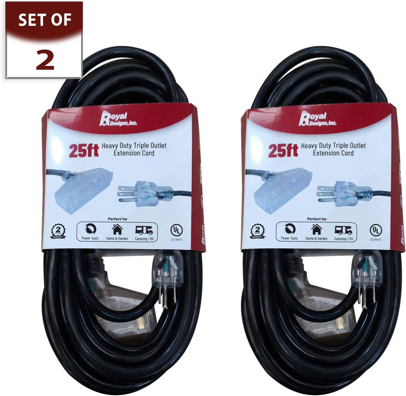 Black Royal Designs CO2200BLK22 Indoor Outdoor Heavy Duty 12/3