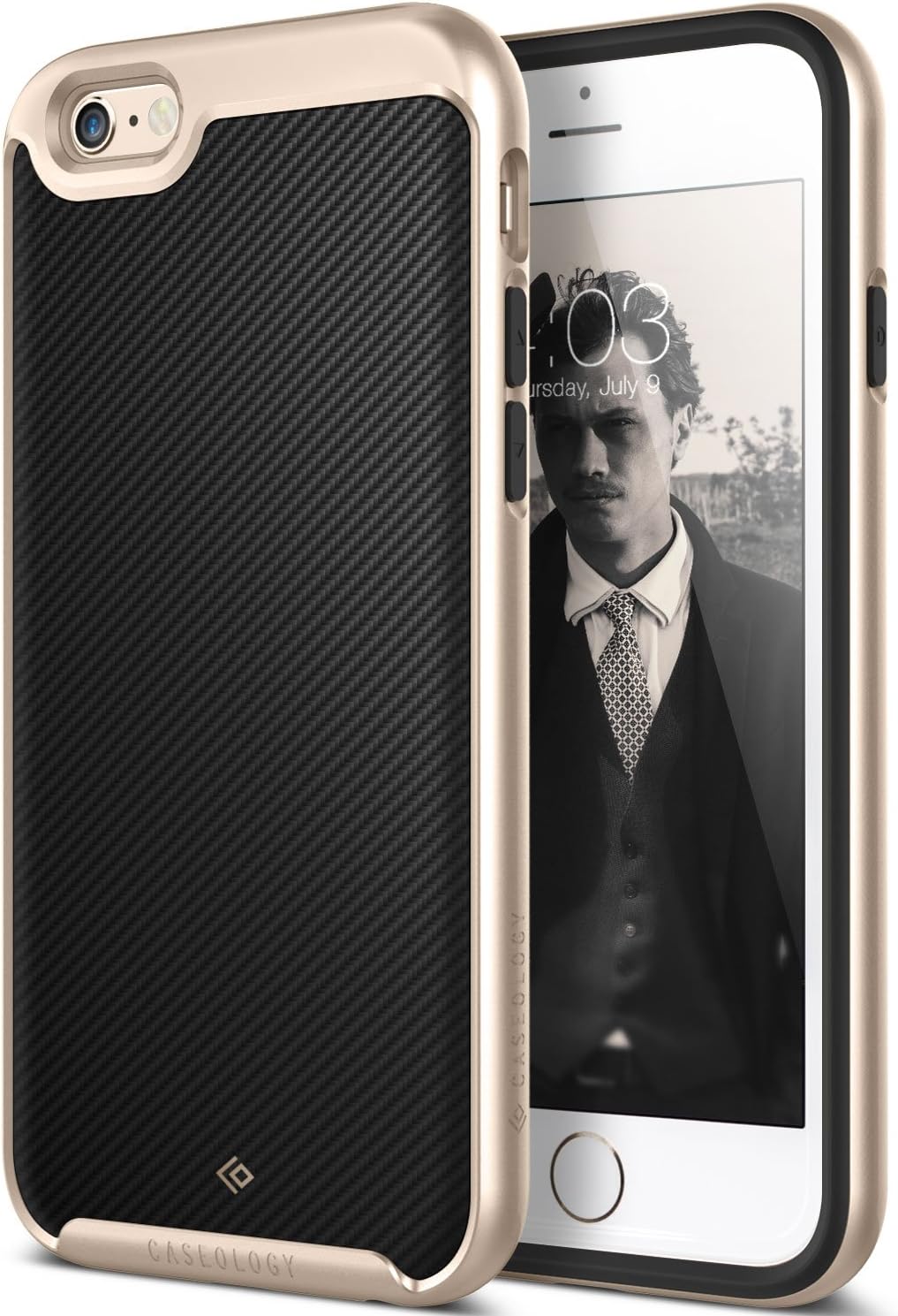 for iPhone 6S case/iPhone 6 case [Envoy Series] - Classic Rich Texture Luxury Slim Premium Leather Design Case for iPhone 6S / iPhone 6 - Carbon Fiber Black