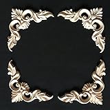 Holzapplikation Geschnitzt Rund - Dekorative Aufkleber Für Möbel 15x15cm