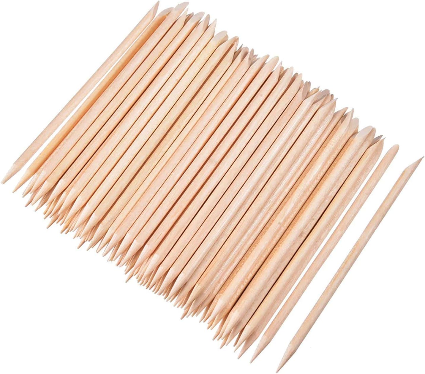 100pcs Multi-Functional Nail Art Polish Wood Sticks Cuticle Tools Pusher Removers, Wooden