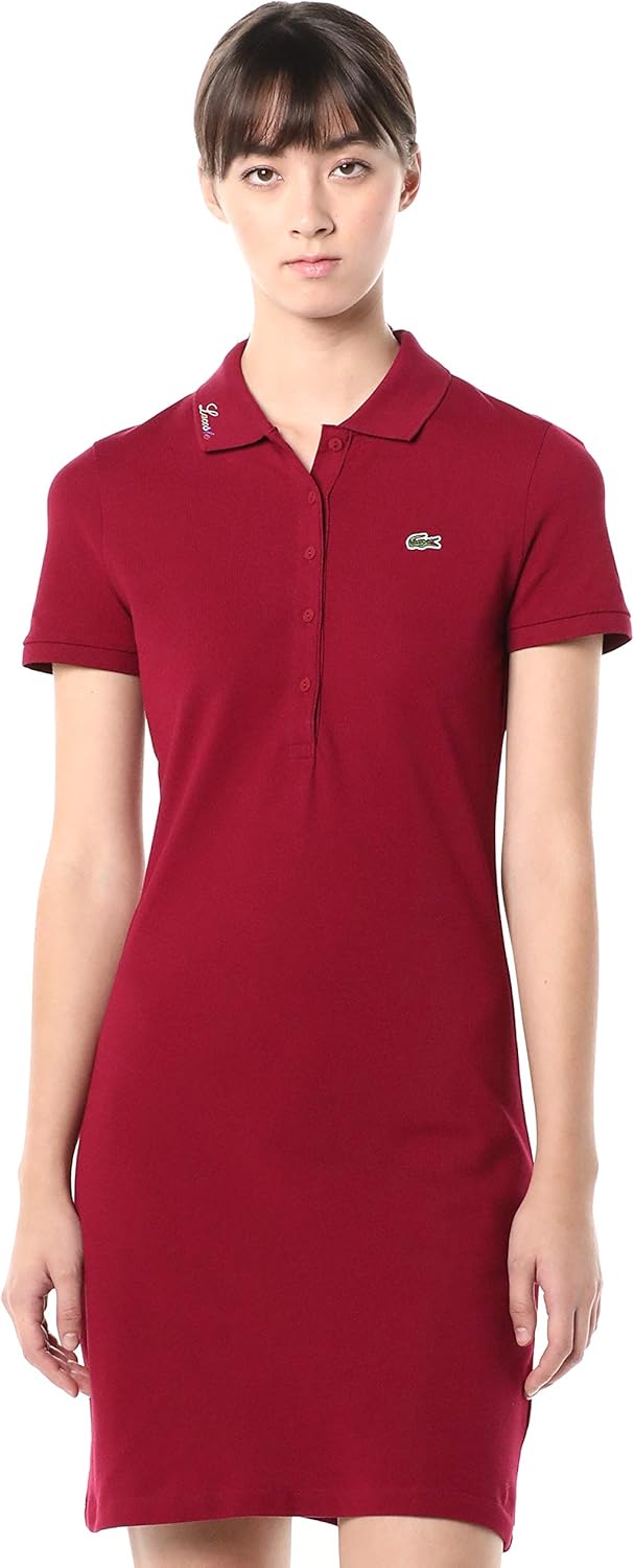 Lacoste Womens Logomania Graphic On Collar Polo Dress at Amazon Women’s