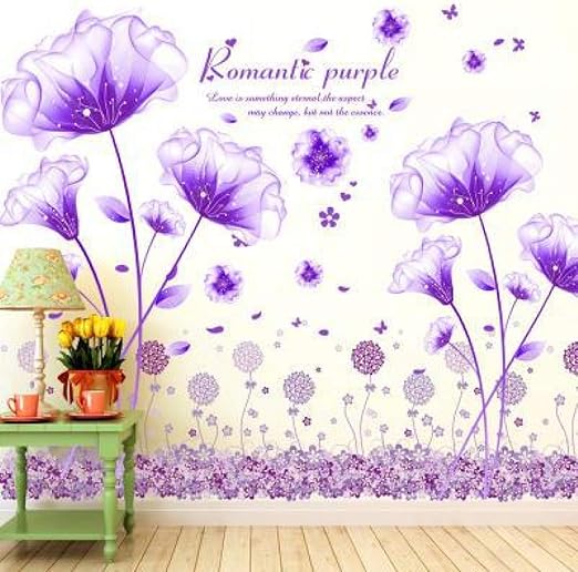 Pegatinas De Pared Calcomanías, 3dPVC Autoadhesivo Fondo Púrpura Para