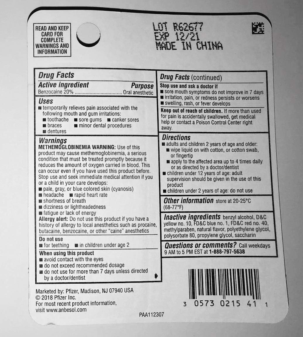 Anbesol Pain Relief, Instant, Maximum Strength, Liquid: Health & Personal Care