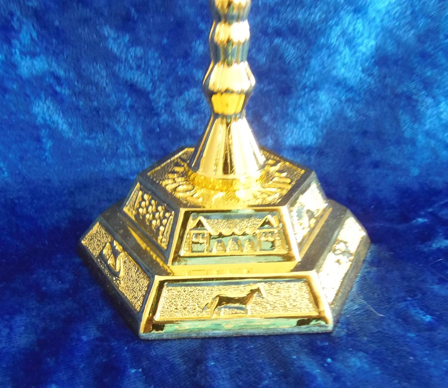 12 Tribes of Israel Jerusalem Temple Menorah choose from 3 Sizes Gold or Silver (Gold, 8 Inches): Home & Kitchen