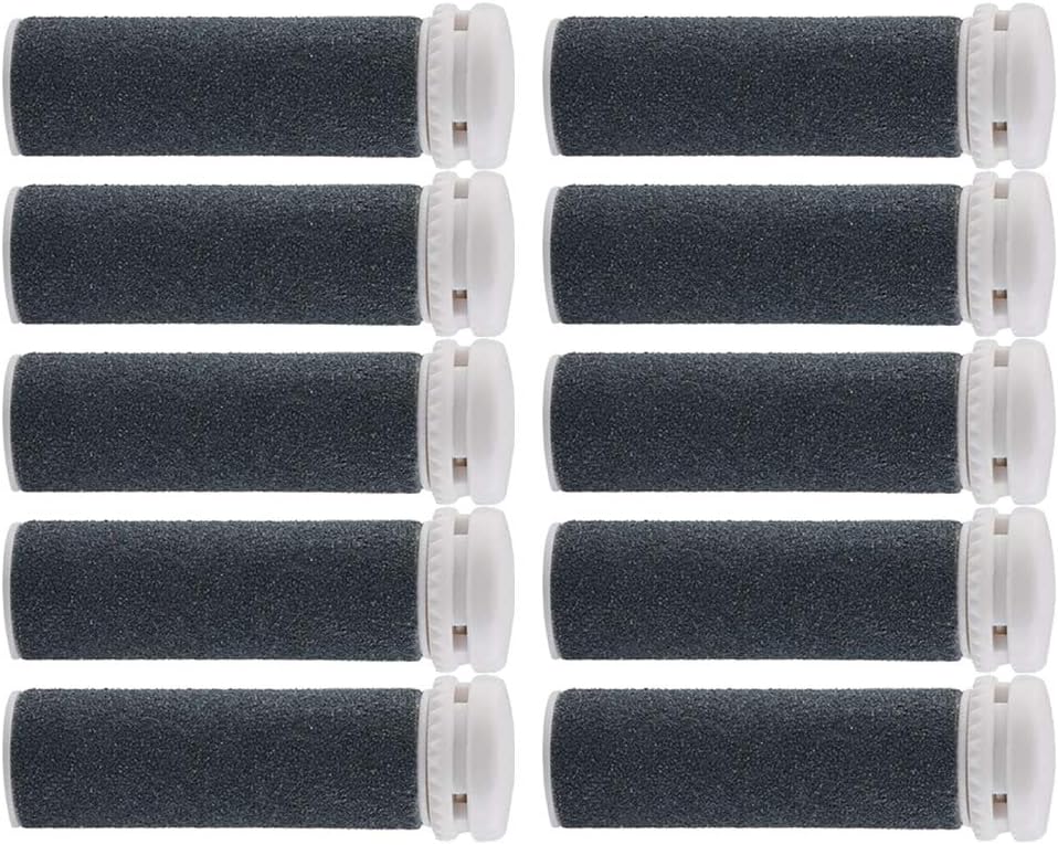 Foot Solutions Super Coarse Replacement Refills Rollers Compatible with Emjoi Micro-Pedi Callus Remover(10 PACK-Gray)
