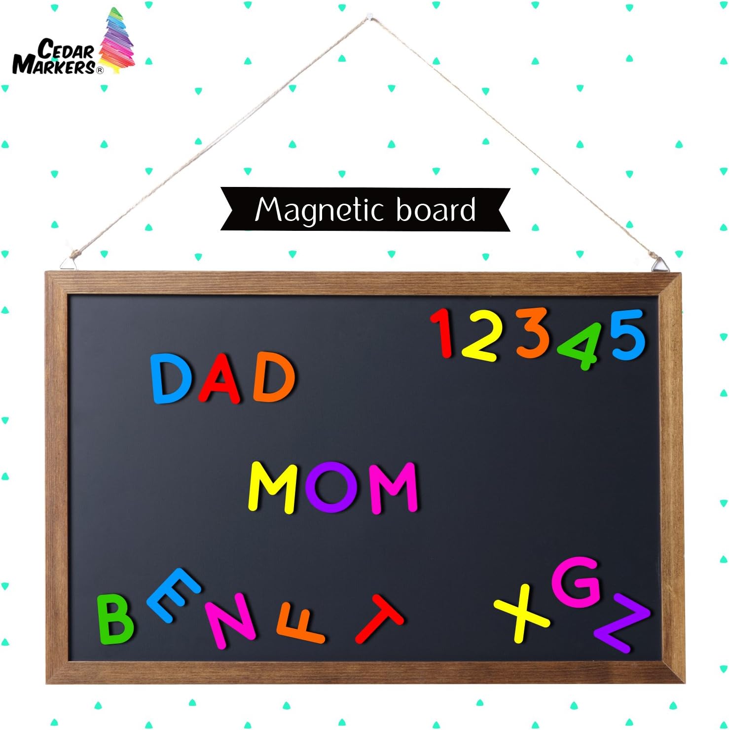 Cedar Markers 27"x20" Framed Chalkboard Sign. 100% Non-Porous Erasable Blackboard and Whiteboard. Chalk Board for Chalk Markers. Homeschool Magnet Board Decorative Big Chalkboard for Every Event.: Home & Kitchen