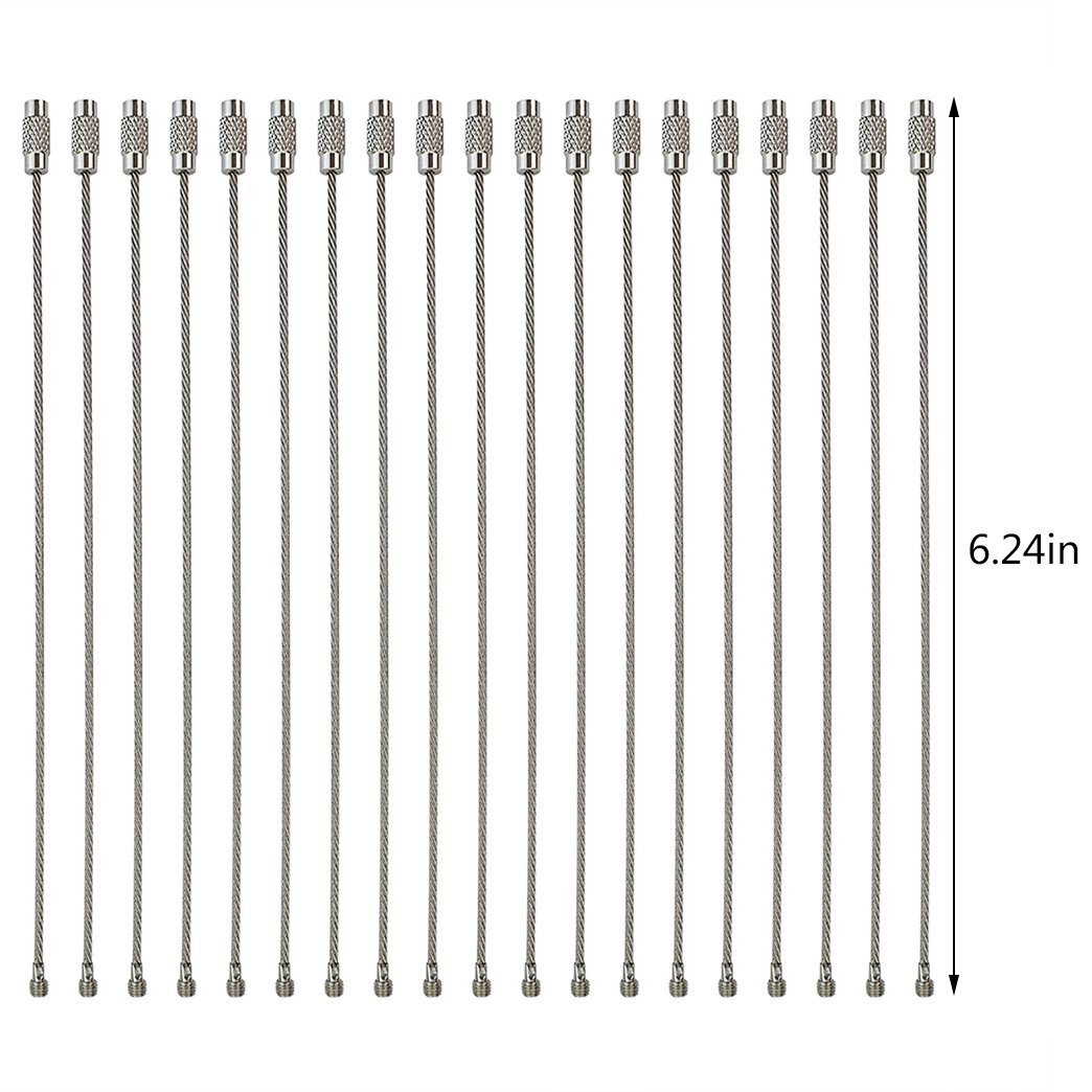 Lee-Buty 40 Pcs Stainless Steel Wire Keychain Round Key Chain Rings Split-Ring Key Rings for Outdoor Hiking Travel Sports DIY Arts Crafts 6.24 inches