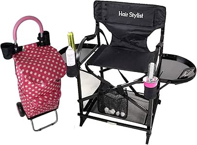 Amazon.com: TuscanyPro Portable Hairstylist Chair & Trolley Storage
