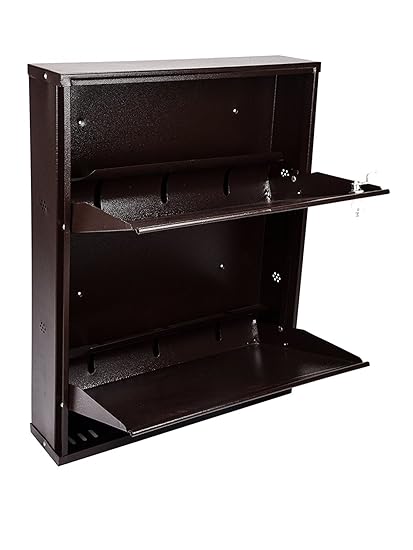 Houzie Shoe Rack Steel - 21 Inch - Powder Coated - Full Brown