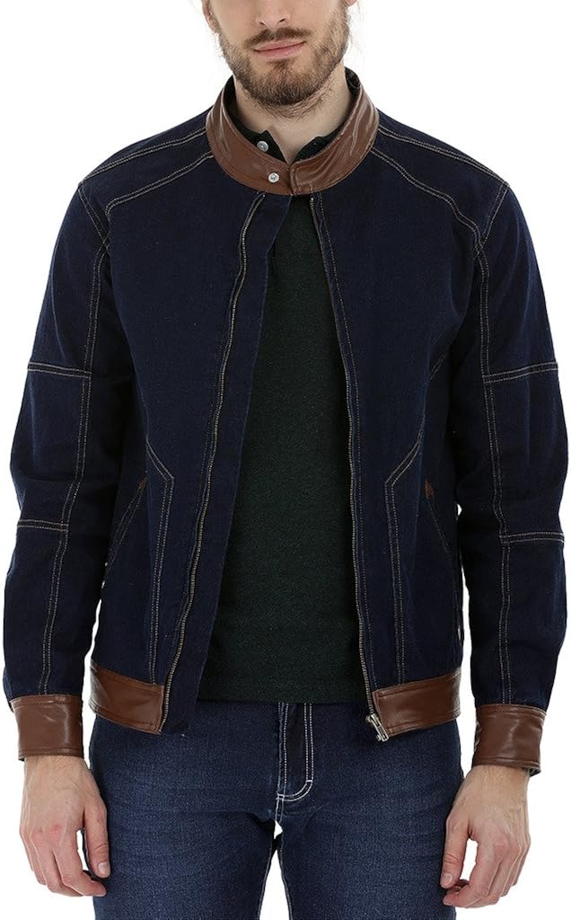 Urban Olive Green Denim Jacket With Zip 