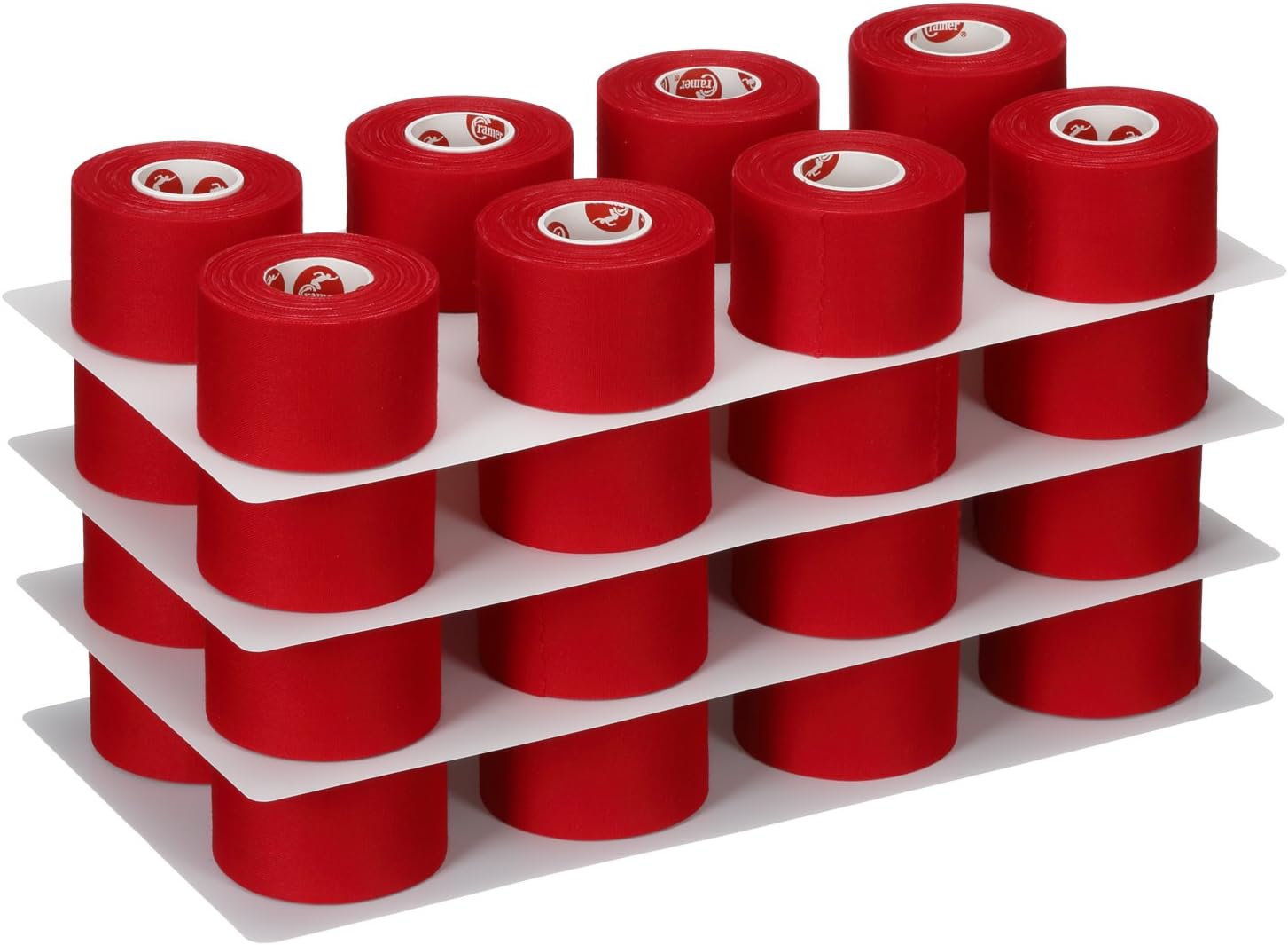Cramer Team Color Athletic Tape, Red, For Ankle, Wrist, and Injury Taping, Helps Protect and Prevent Injuries, Promotes Faster Healing, Athletic Training First Aid Supplies, 1.5", Bulk 32 Roll Case: Sports & Outdoors