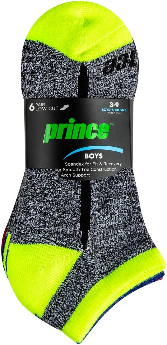 Prince Boys' Low Cut Athletic Socks with Cushion for Active Kids: Clothing