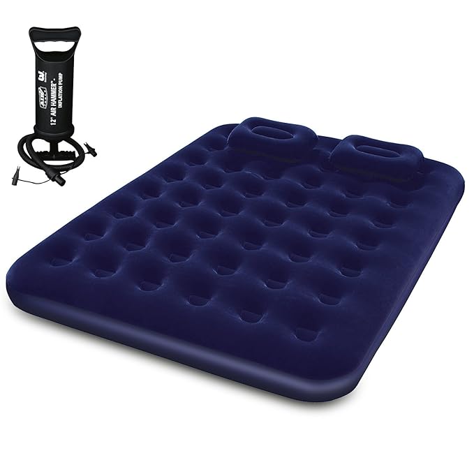 Izzy Luftbett Premium Gästebett Luftmatratze 1-2 Personen Matratze beflockt Velours-Liegefläche Reisebett Airbed Single & Dou