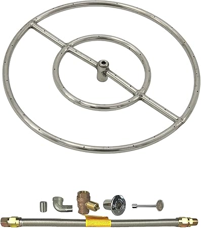Amazon Com Spotix Hpc Round Fire Pit Burner Kit Fps18kit Ng Mscb