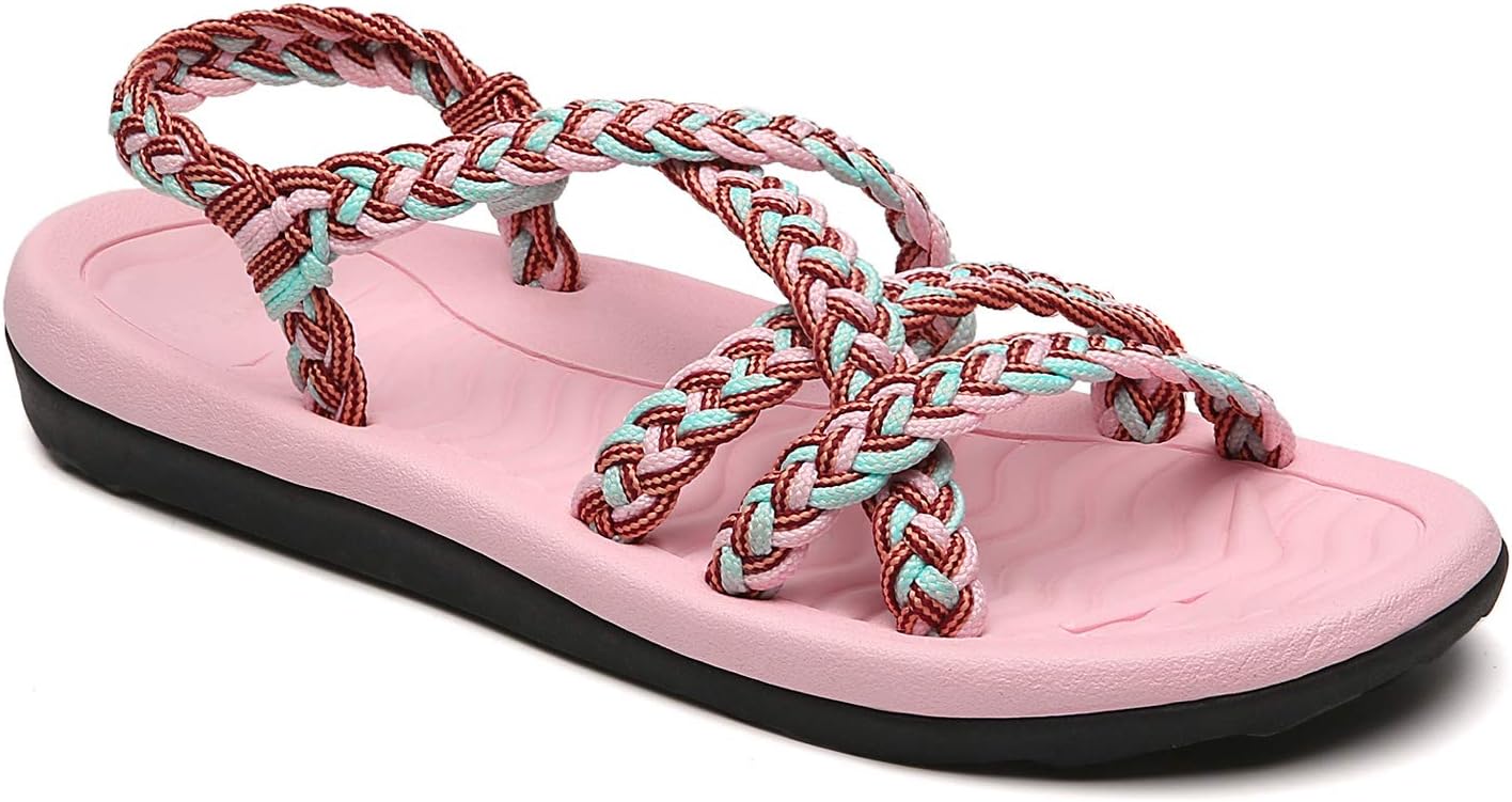 Women's Comfortable Flat Walking Sandals with Arch Support Waterproof for Walking/Hiking/Travel/Wedding/Water Spot/Beach.