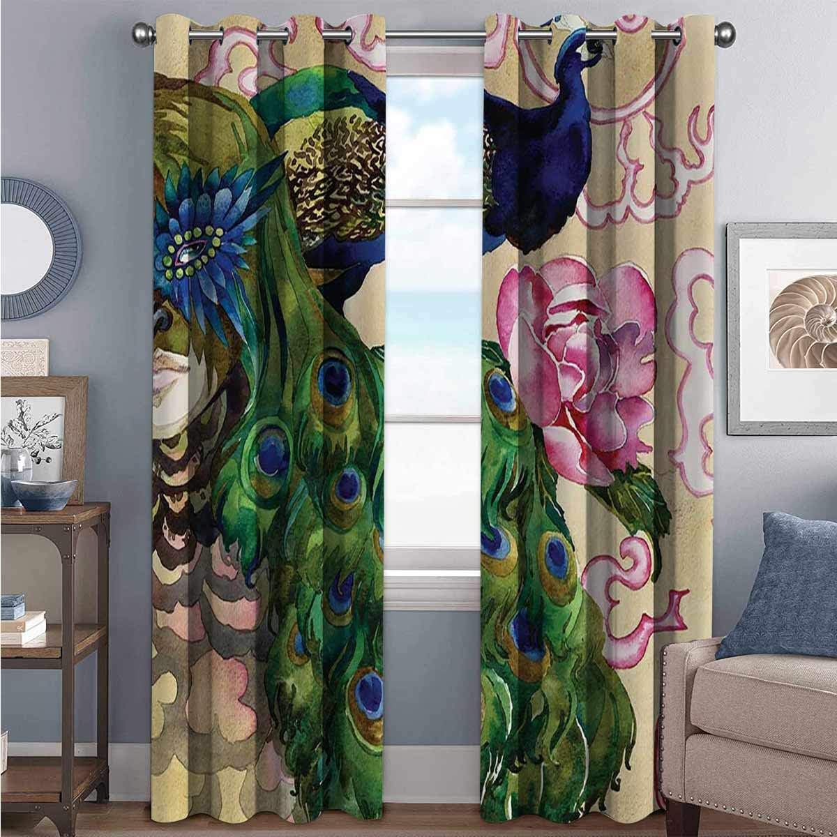 Amazon.com: Peacock Decorations Collection Blackout Curtains - Gasket