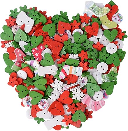 Immagini Natalizie Colorate.Buondac 200 Pz Bottoni Colorati Natalizi Legno Decorativi Colori Misti Assortiti Per Decorazione Di Natale Cucito Fai Da Te Craft Amazon It Casa E Cucina