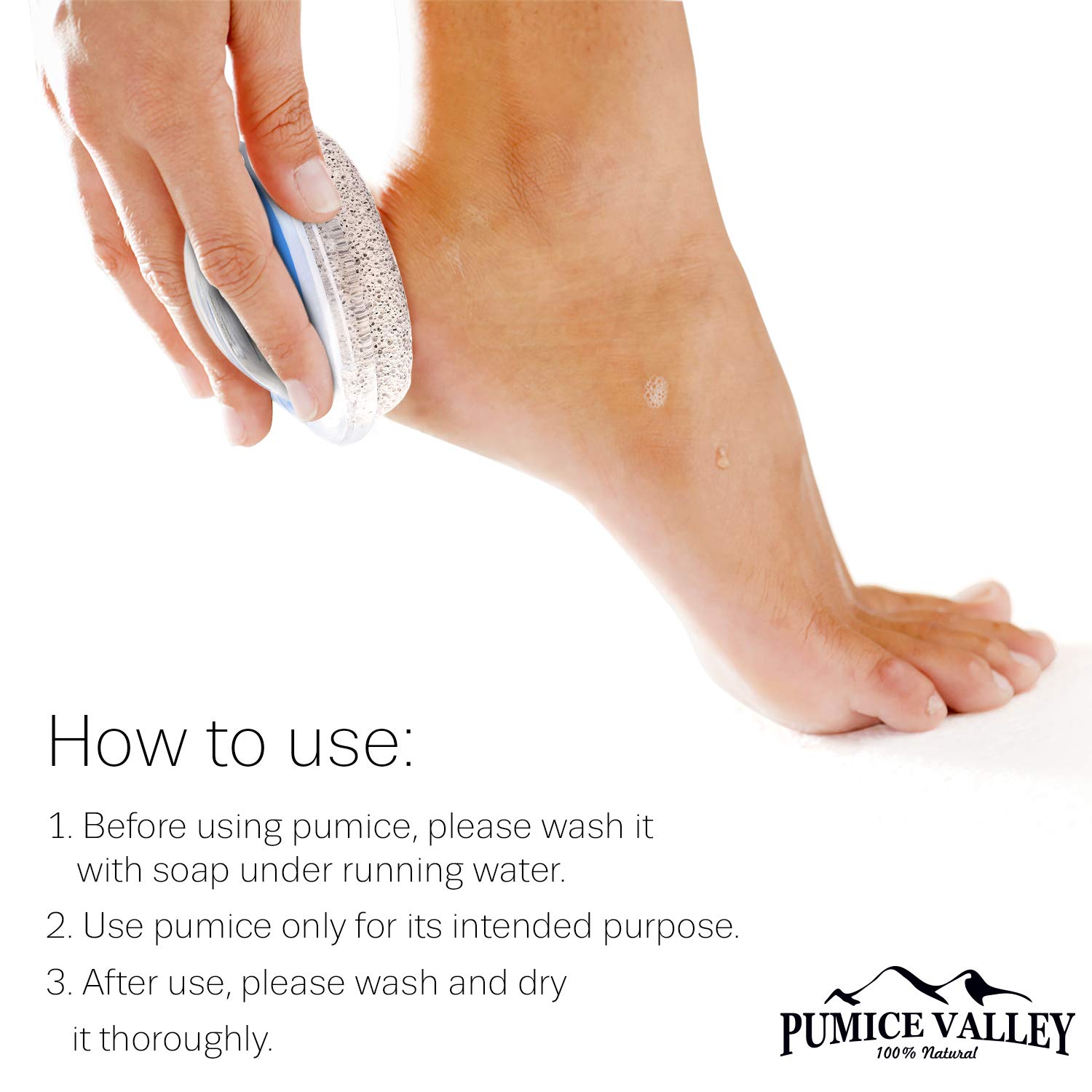 Pumice Stone for Feet - Foot Stone with Handle - Callus Warts Corn Removal - Pedicure Exfoliator for Dry Dead Skin, Heels, Elbows, Hands - Healthy Foot Care Scrubber: Beauty