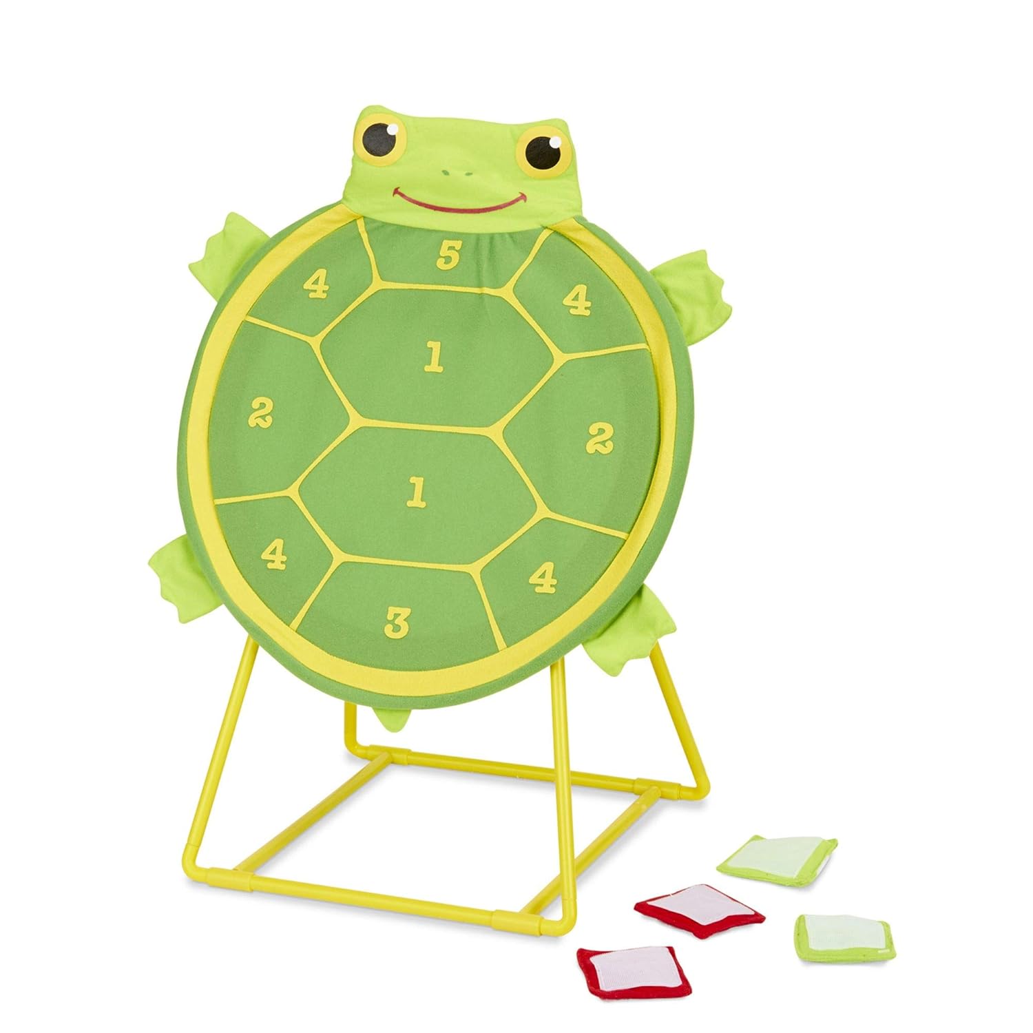 Melissa & Doug Tootle Turtle Target Game, Active Play & Outdoor, Two Color Bean Bags, Self-Sticking Bean Bags, 22"" H x 14.7"" W x 2"" L