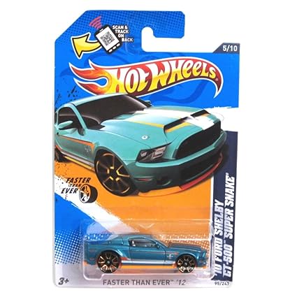 2011 Hot Wheels 2010 Ford Mustang Gt 500 Super Snake Aqua 95/247 And 5 Of 10 In Series